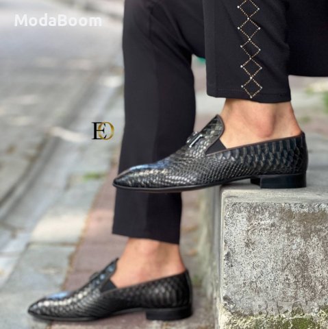 🐊 Естествена кожа уникални мъжки мокасини🐊, снимка 3 - Мокасини - 43686493