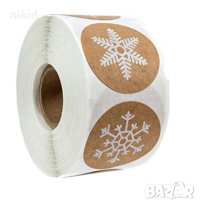 100 бр Коледни снежинка снежинки крафт малки самозалепващи лепенки стикери за ръчна, снимка 3 - Други - 43020540