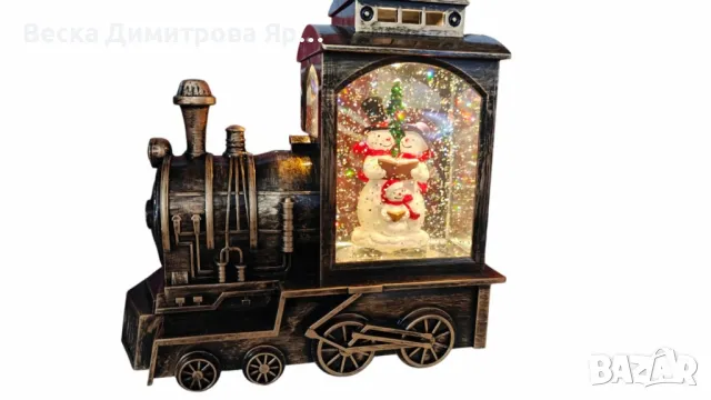 Коледна декорация - светещ ретро влак със снежинки, снимка 2 - Декорация за дома - 48347881