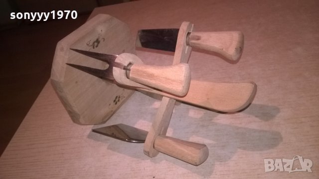 красив дървен комплект-20х14х14см-внос швеицария, снимка 6 - Колекции - 26484132