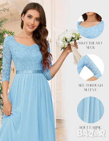 Елегантна дамска рокля Wedtrend, размер М, дълга дантелена рокля, снимка 3 - Рокли - 50968257