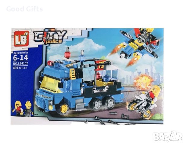Конструктор City Police С мигащи светлини на колите, 401 части, снимка 2 - Конструктори - 42971122