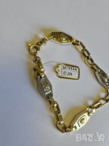 Мъжка златна гривна 585/14к 12.07гр, снимка 2 - Гривни - 51665165