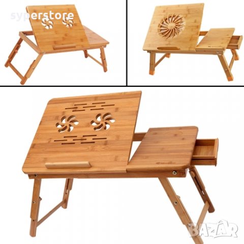 Масичка за лаптоп Поставка за лаптоп Digital One SP00310 №33 Бамбук L , снимка 3 - Части за лаптопи - 35342400