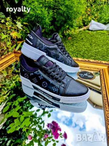 Louis Vuitton Черни Мъжки Кецове , снимка 2 - Кецове - 52279468