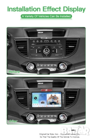 Honda CR-V 2012-2016 8” 2-DIN с Android 14, 4/64GB, снимка 3 - Аксесоари и консумативи - 51014778