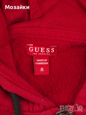 GUESS Zip Hoodie / Logo Tape Streetwear (M) – MSRP €120, снимка 4 - Суичъри - 53595953