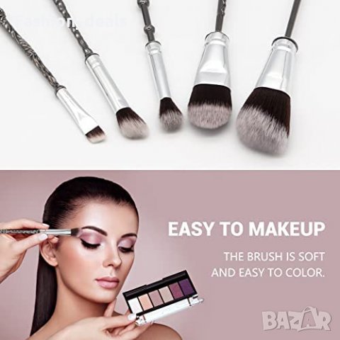 Нов Комплект четки за грим 5 броя Грижа за кожата Красота Козметика, снимка 6 - Други - 40180922