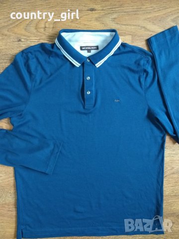 Michael Kors Polo Shirt Blue - страхотна мъжка блуза КАТО НОВА, снимка 4 - Блузи - 27790388