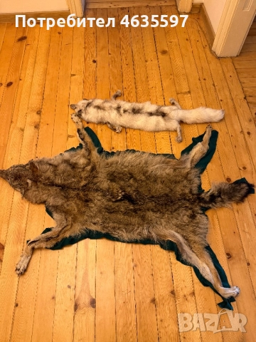 Кожа от вълк и шал,яка от лисица