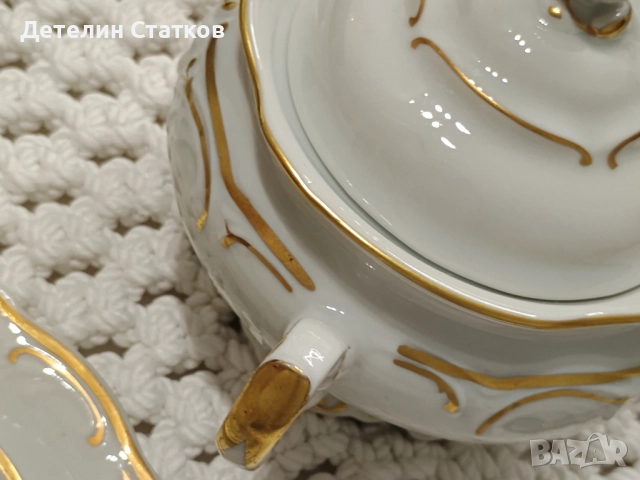 Винтидж порцеланов сервиз Wałbrzych – Полша (5 сета + захарница), снимка 8 - Сервизи - 52370130