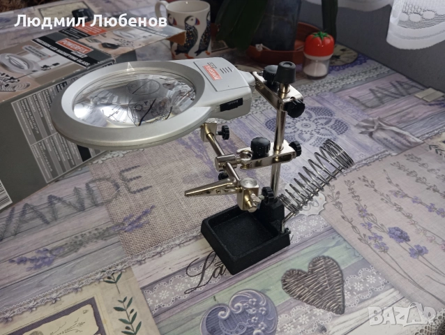 powerfix precision tool holder. Станок за запояване с лупа и осветление нов., снимка 4 - Други инструменти - 52903547