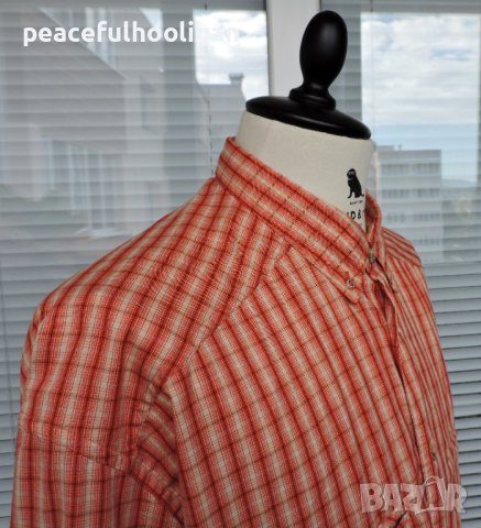 SCHOFFEL Enzo Men`s Orange/Beige Checked Long Sleeve Outdoor  Shirt - мъжка  риза с дълъг ръкав 2XL, снимка 6 - Ризи - 44015844