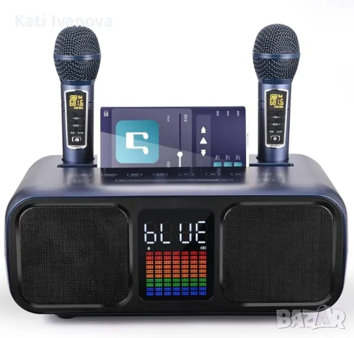 Караоке SD 318 преносимо, с батерия и 2  безжични микрофона, снимка 1