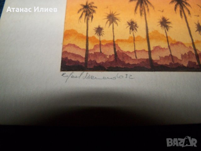 Страхотен миниатюрен акварел подписан от 82г. 2, снимка 3 - Картини - 26613669