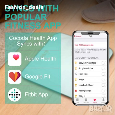 Нов Смарт кантар до 180кг Цифрова везна за баня измерва тегло BMI , снимка 2 - Други стоки за дома - 37598274