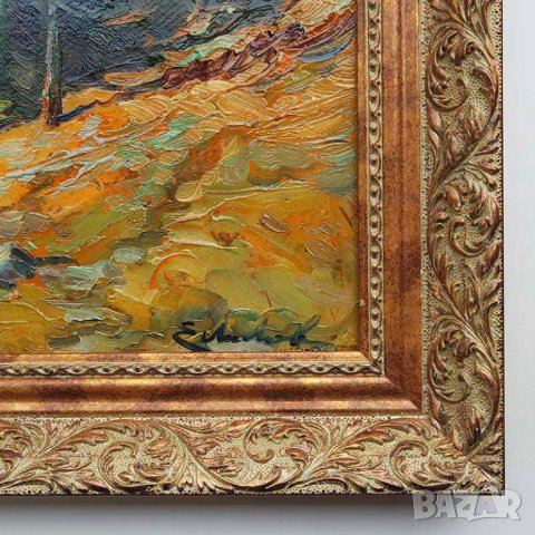 Пейзаж от Рила планина, стара картина, маслени бои, снимка 2 - Картини - 43812609