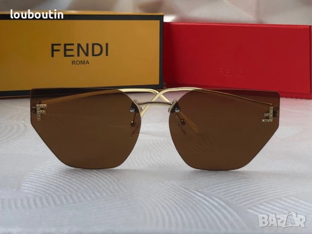 Fendi Дамски слънчеви очила осмоъгълни котка черни кафяви сини, снимка 6 - Слънчеви и диоптрични очила - 50741777