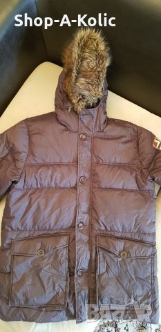 Original Vintage NAPAPIJRI GEOGRAPHIC Expedition Experience Winter Puffer Down Hooded Parka Jacket