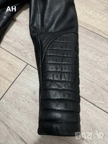 Кожено яке-естествена кожа с богата качулка от лисица, снимка 6 - Якета - 53038139