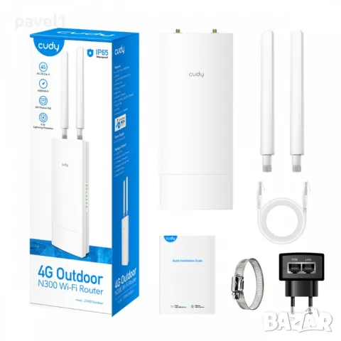 НОВ Безжичен външен рутер Cudy LT400 Outdoor, N300, 4G LTE, 2.4 GHz, 300 Mbps, снимка 2 - Рутери - 48121838