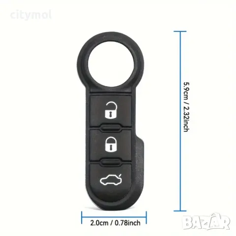 Резервни копчета за ключ за Fiat 500, Ducato, Bravo, Stilo, Punto, Panda - 3 бутона, снимка 3 - Аксесоари и консумативи - 49214775