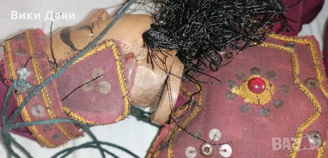 Бирма марионетка кукла на конци рядка антика  с камък Рубин, снимка 2 - Колекции - 34921654