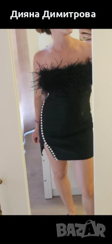 Черна рокля къса DIZI PROMO