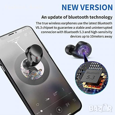 Нови Безжични слушалки Спортни с кутия за зареждане Earbuds за музика, снимка 2 - Bluetooth слушалки - 40203479