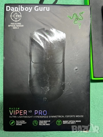 Мишка Razer Viper V3 Pro, оптична (35000 dpi), жична/безжична, USB-C, черна, гейминг, 6 програмируем, снимка 3 - Клавиатури и мишки - 52929682