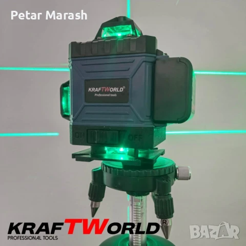 Акумулаторен комплект KraftWorld 5в1 – Лазерен Нивелир, Гайковерт – Винтоверт, Перфоратор, Ъглошлайф, снимка 6 - Винтоверти - 51051114