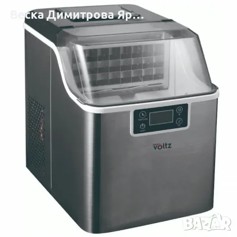 Ледогенератор Oliver Voltz, 170W, 22кг/24ч, 3.2 л, 24 квадратни кубчета за цикъл работа, Инокс
