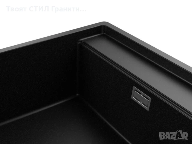 Черна кухненска мивка за вграждане под плот Берген 60 Low 560x530 мм, снимка 6 - Мивки - 51415907