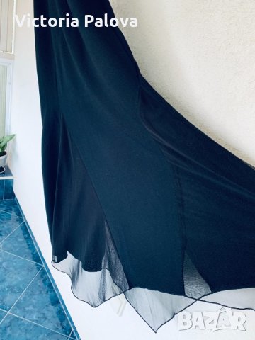 Дълга черна рокля DEPOLO, снимка 6 - Рокли - 33193761