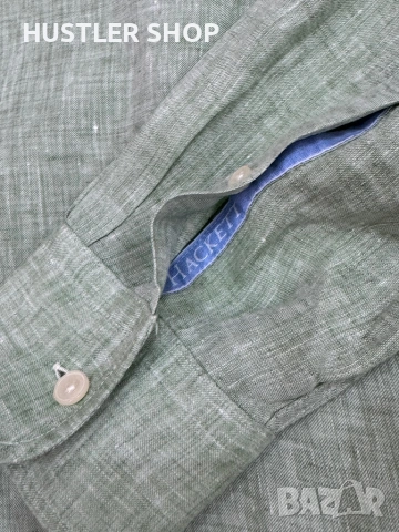 Мъжка ленена риза HACKETT LONDON. Размер XL, снимка 6 - Ризи - 53210110