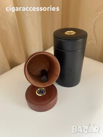 Преносим хумидор за пури с хигрометър – кожа + кедър, снимка 3 - Табакери - 51377569