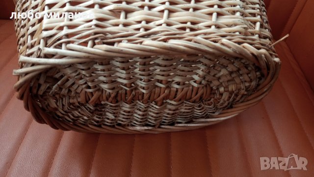 Стара плетена кошница, обла, снимка 4 - Антикварни и старинни предмети - 43426848