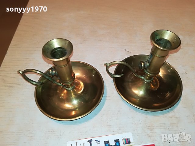 СВЕЩНИЦИ ОТ ФРАНЦИЯ 2бр-МЕД/МЕСИНГ 1911221958, снимка 17 - Антикварни и старинни предмети - 38728076