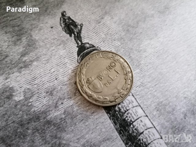 Mонета - Италия - 1 лира | 1923г., снимка 2 - Нумизматика и бонистика - 28323876