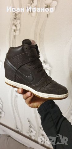 високи кецове Nike Dunk Sky Hi  Brown High Top  номер 41, снимка 8 - Маратонки - 39860982