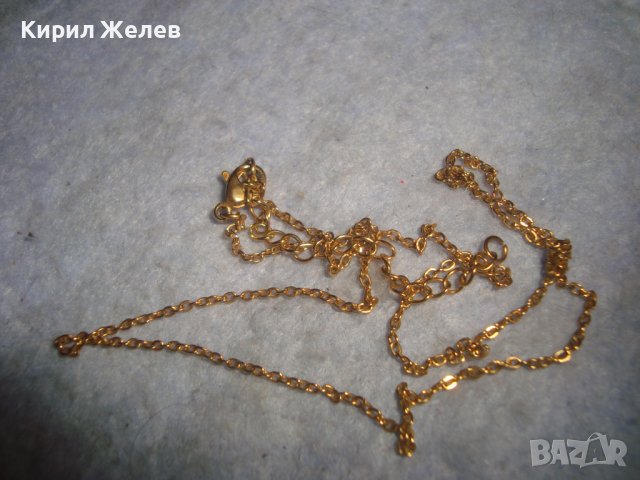 НЕЖНА ФИНА ПОЗЛАТЕНА СТОМАНЕНА ВЕРИЖКА СИНДЖИРЧЕ 29473, снимка 3 - Колиета, медальони, синджири - 37685829
