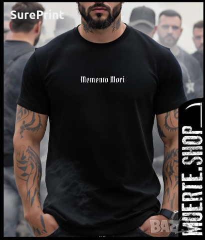Тениска с щампа MEMENTO MORI CREATION., снимка 2 - Тениски - 52310005