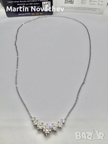 Сребърно колие с мойсанит (Диамант) 2.8 карата, снимка 9 - Колиета, медальони, синджири - 52145984