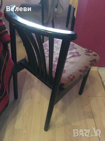 Трапезни Столове - черни, лукс, дърво