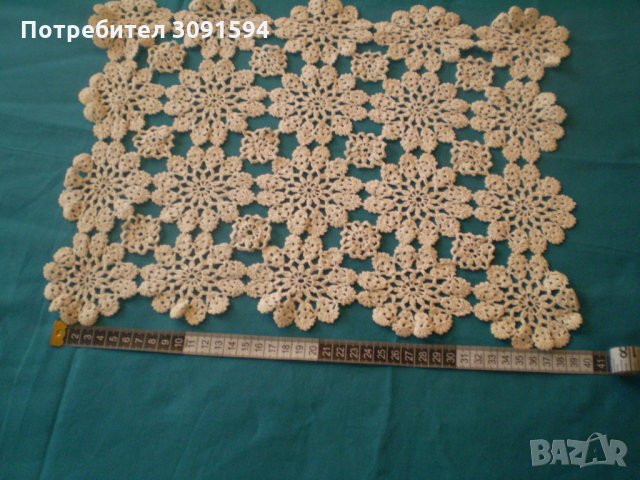 Малка бяла плетена на една кука покривка, снимка 5 - Покривки за маси - 33543935