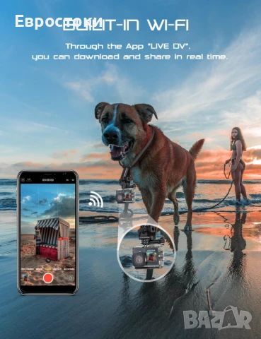 Екшън камера Apexcam X80 Pro 4K60FPS 48MP Ultra HD WiFi, с двоен сензорен екран, EIS 20MP 40M , снимка 3 - Камери - 50746262