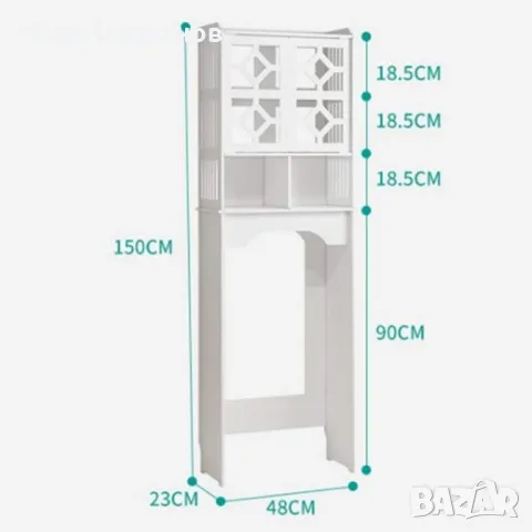 Waterproof Bathroom   стилен шкаф за баня над тоалетна 48 х 23 х 150 см;, снимка 1 - Шкафове - 49146305