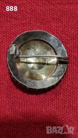 Антична сребърна брошка с маркизити , снимка 5 - Колиета, медальони, синджири - 44005386