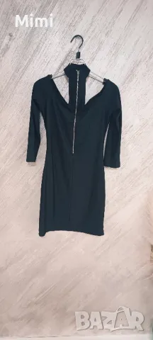 къса черна рокля М-Л, снимка 3 - Рокли - 47665859