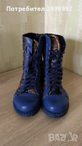 Дизайнерски боти от естествена кожа ,,Gabina", Размер 39, снимка 2 - Дамски боти - 51942670